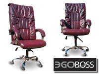 Офисное массажное кресло EGO BOSS EG1001 Maroon в комплектации ELITE натуральная кожа - магазин СпортДоставка. Спортивные товары интернет магазин в Воронеже 